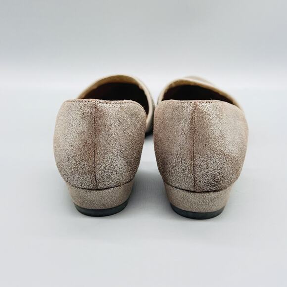 Eileen Fisher Shoes Women 8.5 Metallic Pewter Ida D Orsay Ballerina Flat Comfort - Picture 7 of 13